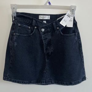 abercrombie & fitch black denim skirt